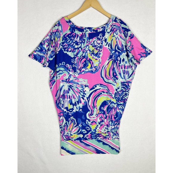 Lilly Pulitzer Dresses & Skirts - Lilly Pulitzer XS Multi Coastal Retreat Mini Lowe Dress Engineered Dolman Sleeve